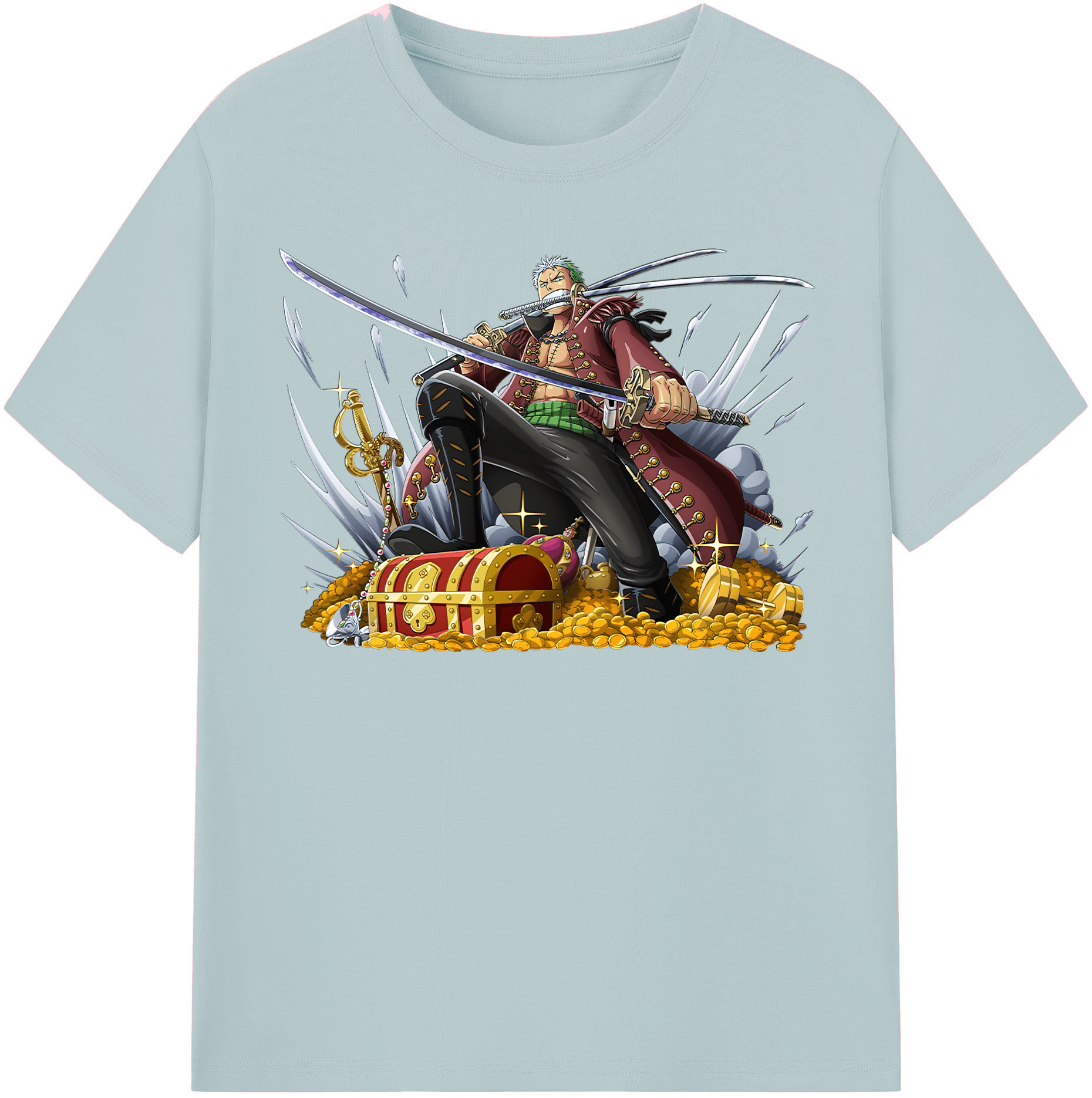 ワンピース ロロノア・ゾロ ONE PIECE Roronoa Zoro 綿100％半袖Tシャツ（フロントプリント）